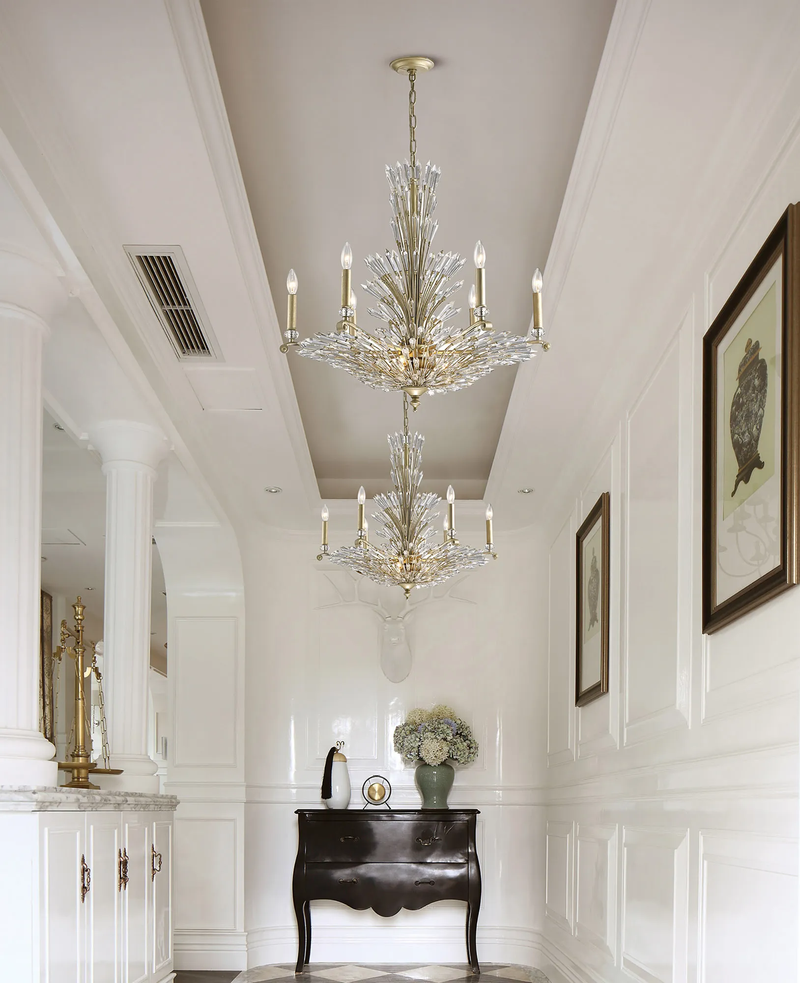 Fay Crystal Ceiling Lights Diyas Flush Crystal Fittings